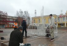 В Сасове установили зимний фонтан